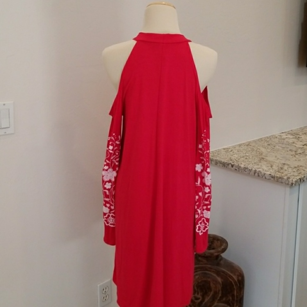 1 LEFT Bell Sleeve Cold Shoulder Dress - Picture 4 of 4